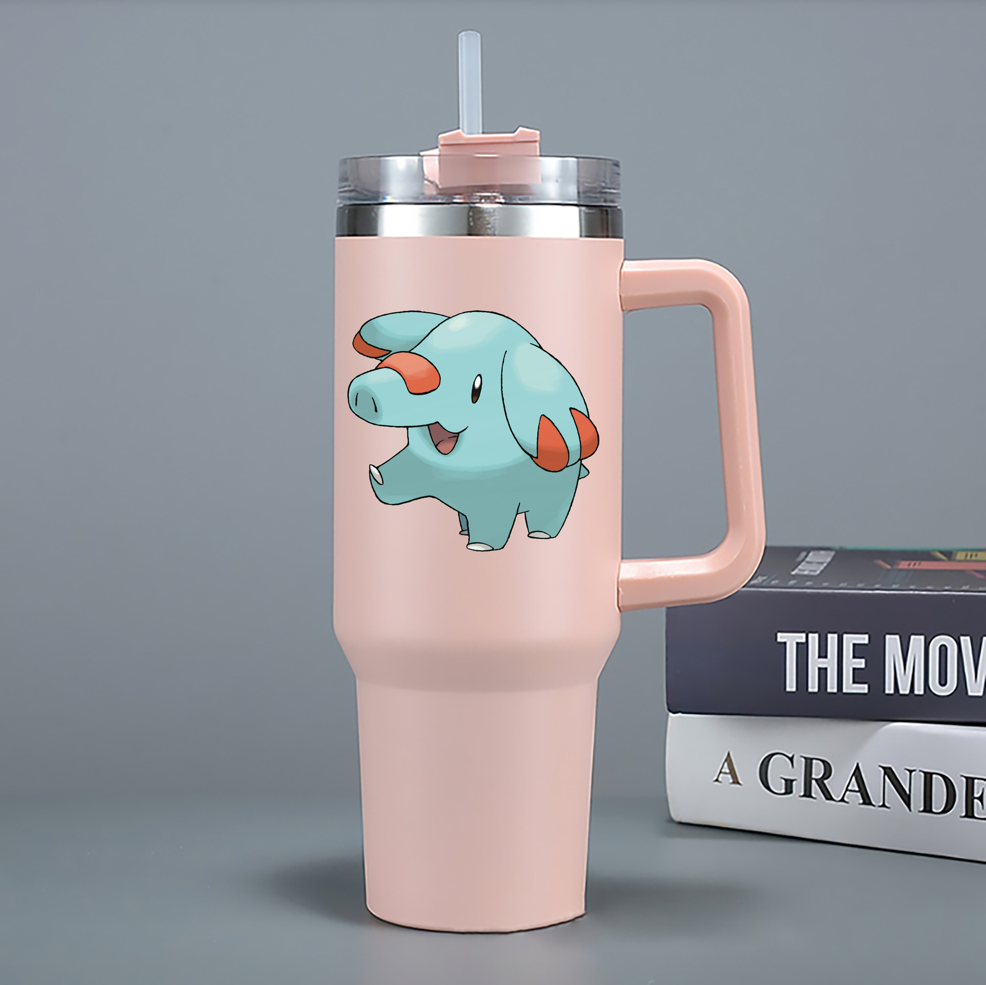 （画像用） ポケットモンスター Pokémon 1200mL車用タンブラー - クリスタルステッカー（プラスチックストロー付き）